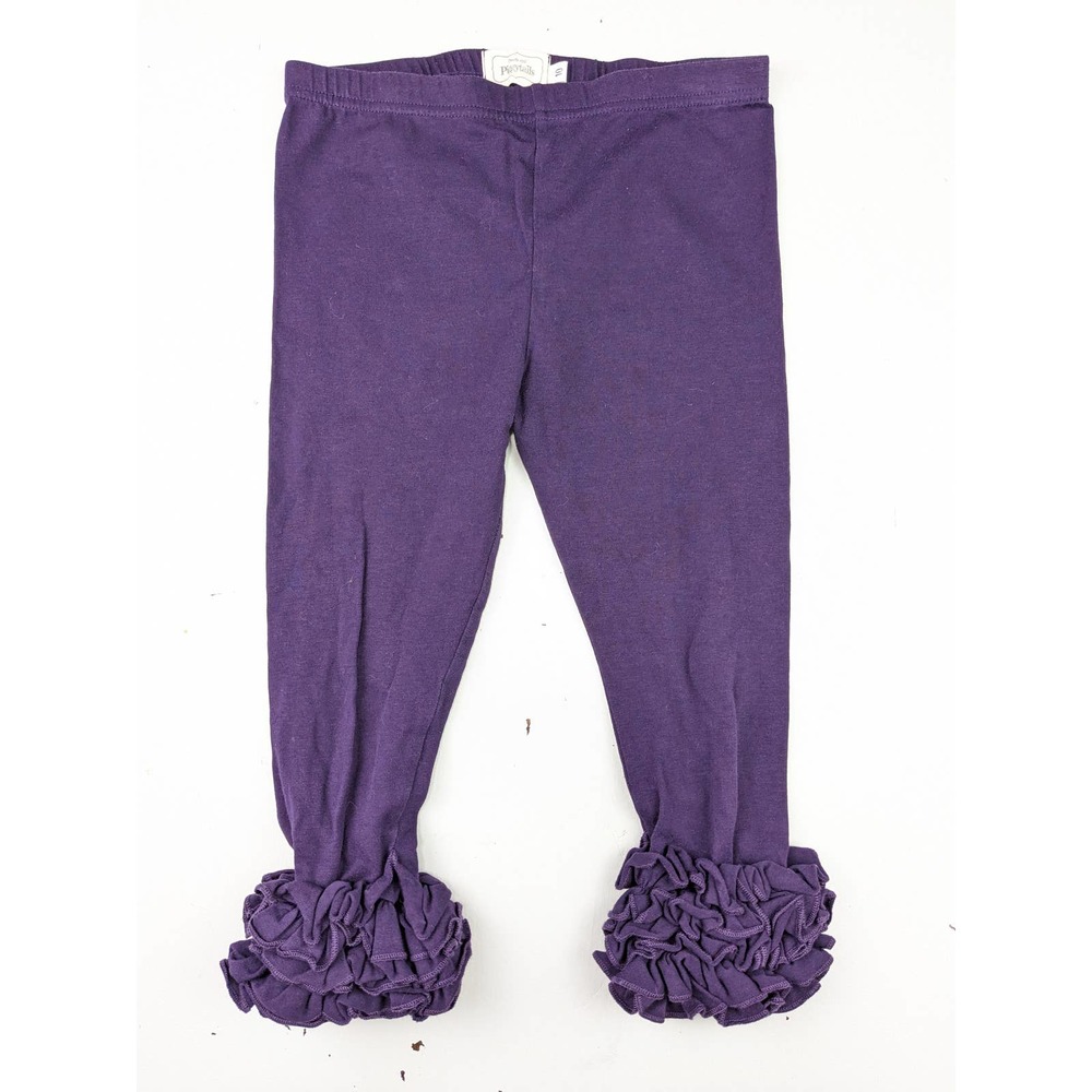 Pearls & Piggytails Grape Capri Ruffle Leggings